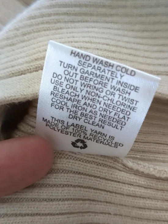 Small Pink Rose Ribbed Oatmeal Long Sleeve Cardigan - Picture 13 of 13